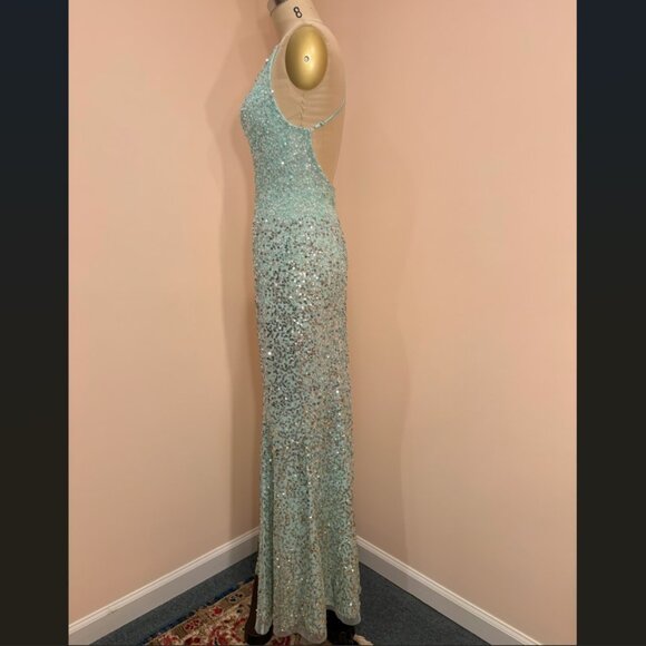 Mint Ombre Sequin Dress - Picture 2 of 7